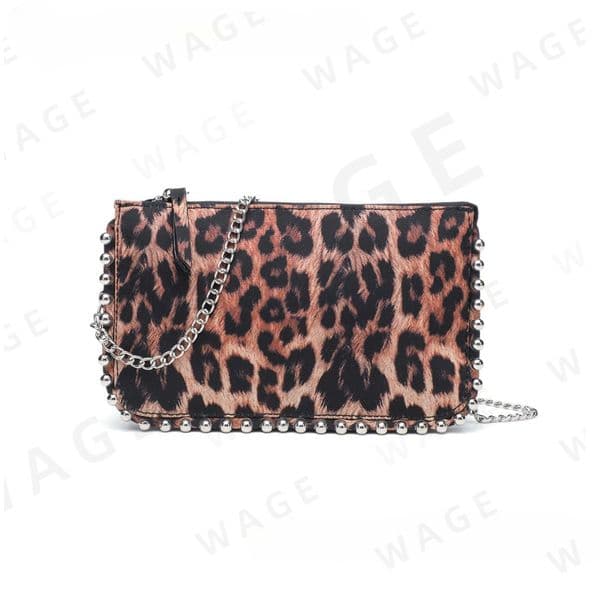 Trendy New Leopard Stud Mini Shoulder Crossbody Bag Unique Design Wallet Purse, Fashion Women's Tote, Chic Handbag, Quick Shipping-2