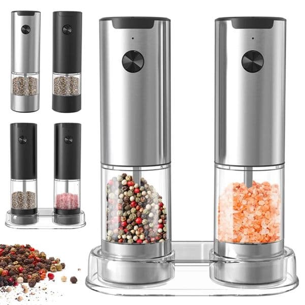 Electric Salt And Pepper Grinder With Adjustable Coarseness Refillable Mills Battery Powered Pepper Grinder Kitchen Gadget Tool 260324