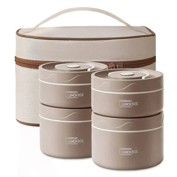 Lunch/Snack Box for Thermal Stackable 2-Tier stainless steel Insulated Bento Box Set for Adult Kids Men Women 260403