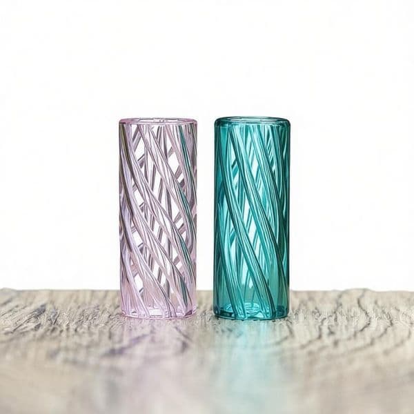 Wholesale Mini Twisted Glass Filter Tip 12mm 7Holes smoke Nozzle Cigarette Herb Filter Tips Easy to Clean Drinking Straw Reusable Glass Tube pipe for smoking