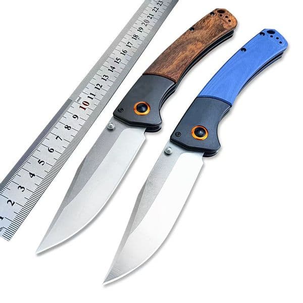 BM 15080 EDC Folding Knife D2 Blade Wooden Handle Thumb Pin Manual Outdoor Open-Top Camping Folding Knife Hunting Tool