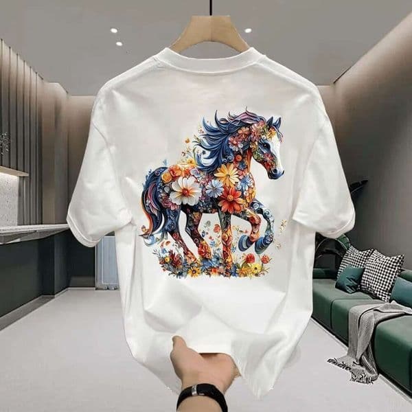 T Shirt Tops Pure Cotton High-End Trendy Summer Top Advanced Short Sleeve T-Shirt Men's New Inner Layer Base Shirt Men's Clothing