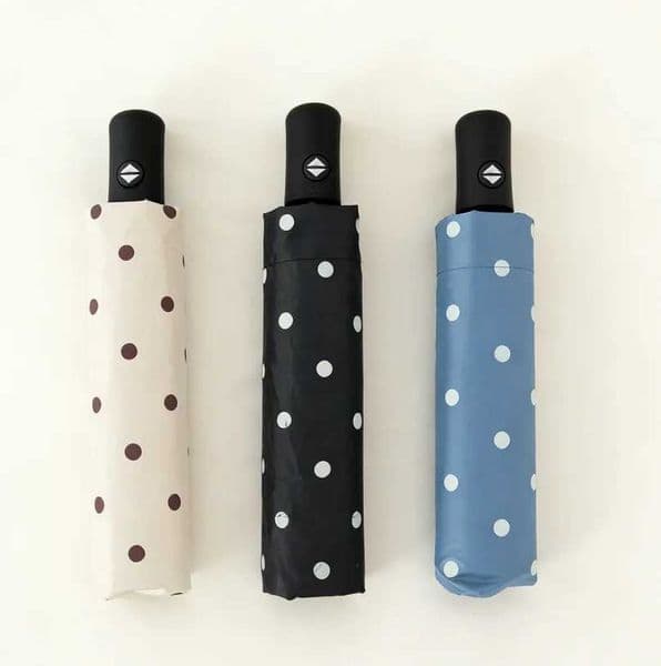 Polka Dot Folding Umbrella for UV Protection and Sun Protection A Compact Sunshade Suitable for Women Travel and Daily Commuting H260406