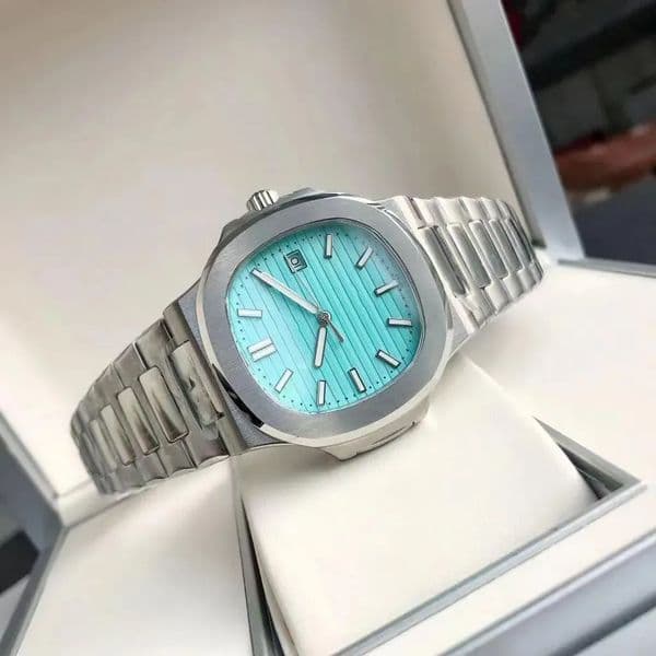 AAA AA New Men's 5711 Automatic mechanical Luxury Watch Series Light Blue Dial Silver Stainless Steel watches Strap wristwatches