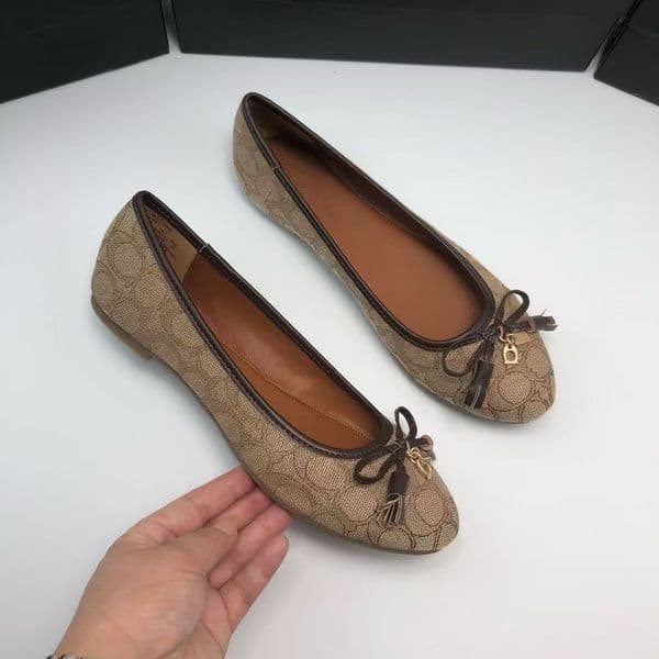 designer Ballet Flat boat mules shoe womens Dress shoe Spring Autumn leather letter bow Dance formal shoes woman Lady Trample Lazy Loafers ballets size 35-42