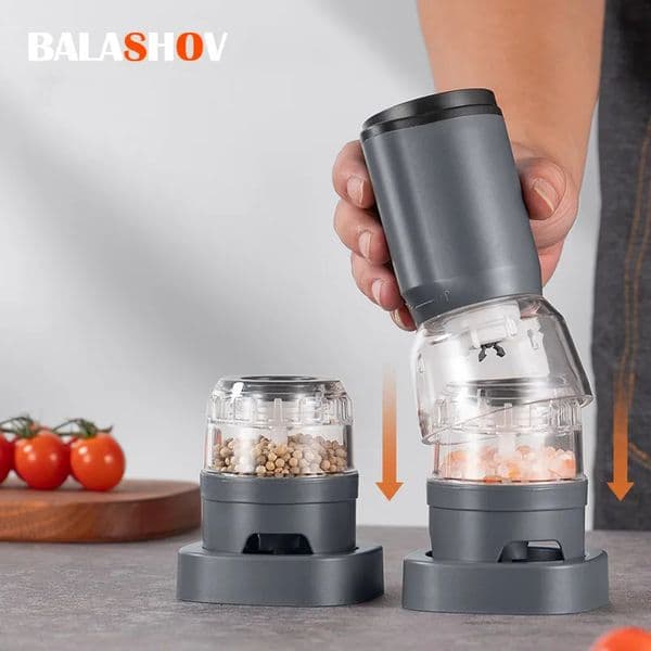 Rechargeable Electric Pepper Grinder Set Automatic Salt and Pepper Mills Adjustable Coarseness One-Handed Grinder 260324