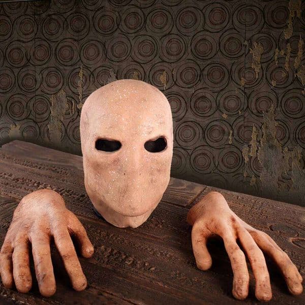 Horror Slenderman Mask Gloves Cospaly Faceless Man Alien Skull Latex Hand Masks Halloween Carnival Purim Party Costume Prop Gift 26Y0406
