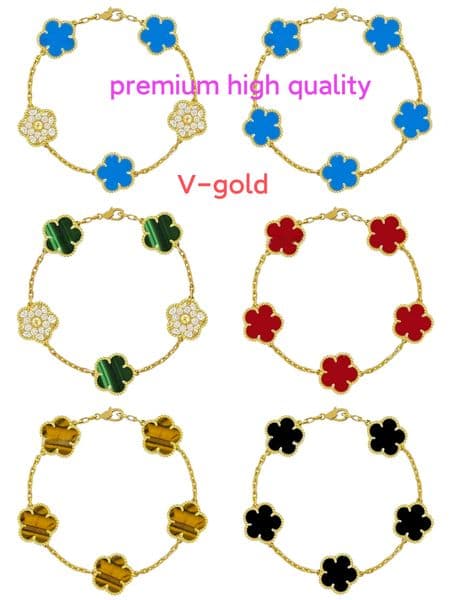 Four leaf Clover bracelet v-gold 18k gold plate charm designer jewelry Luxury jewelry for women christmas Gift Premium High quality h cc love bracelet bracelets Chain