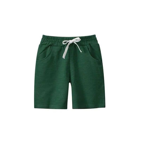 2-7T Hot Selling Green Childrens Shorts Drawstring Solid Boys Girls Summer Trousers Pants Hot Selling Baby Wear Shorts H260406