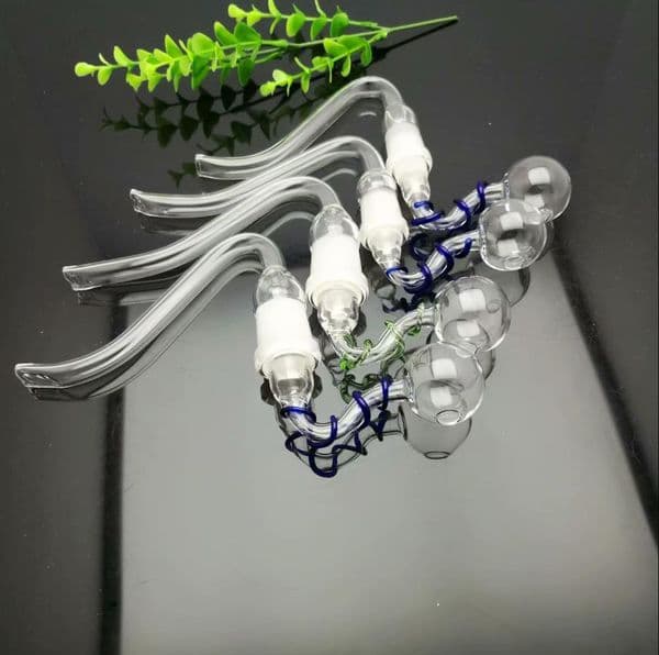Smoking Pipes Aeecssories Glass Hookahs Bongs New curved hook suction nozzle plate wire large bubble glass pot set