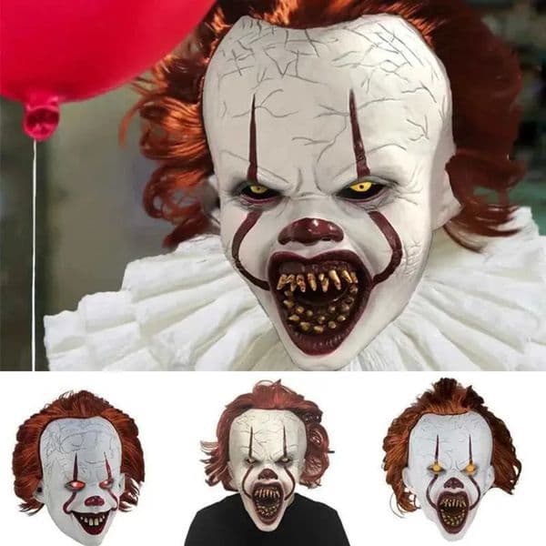 Designer Glowing Horror Clown Halloween Red Light Eyes Mask Adjustable Face Unisex Cosplay Mischief Carnival Party gift set Dress Up Props Decoration 1