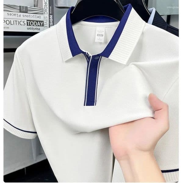 Men's Polos Classic Polo Shirt 2026 Summer Collection Soft Cotton Blend Fabric Lightweight Comfortable Business Casual Wear