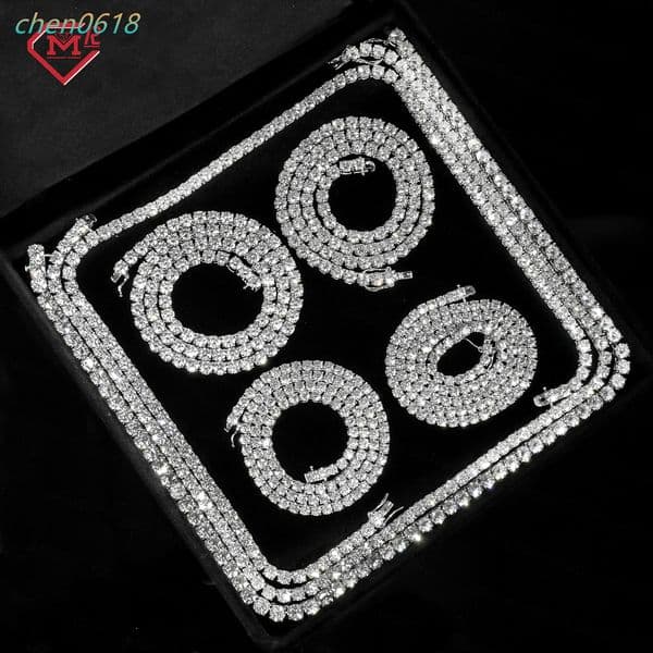 3mm Moissanite Tennis Chain Necklace Bracelet GRA Certified 925 Silver Tennis Diamond Chain