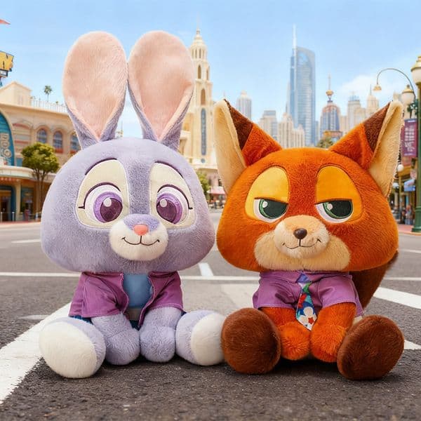 New Cute Cartoon Rabbit Fox Plush Toy Sitting Nick Judy Doll Gift Wholesale in Stock Free Shipping Fee