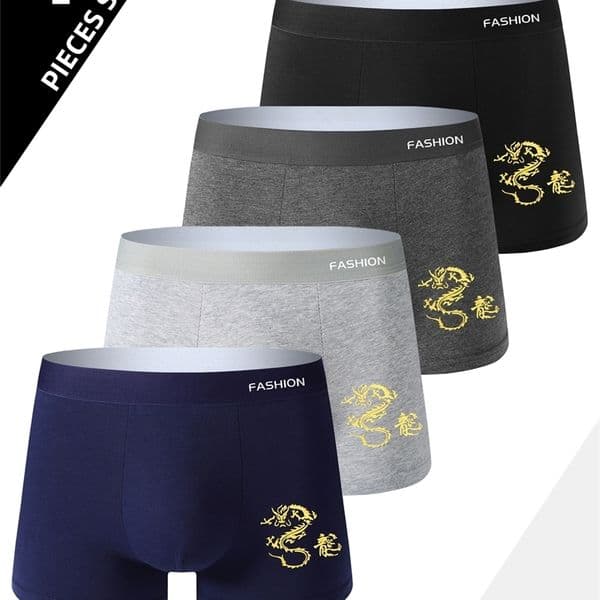 4 Pieces of Mens Underwear Stylish Classic Simple Casual Boxer Briefs Comfortable Breathable Sporty Skinfriendly Boxers y260331BANJIA