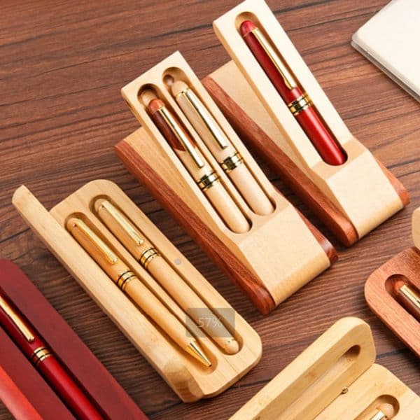 Single Double Handmade Fountain Pen Gift Box Wooden Pen Case Ballpoint Collection Box for Business School Supplies Stationery 260324