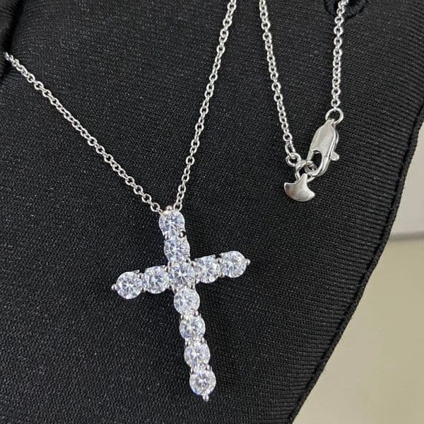 ADITA cross necklace for woman diamond 925 silver 45 CM Gold Plated designer TOP quality cross diamond jewelry with box 025