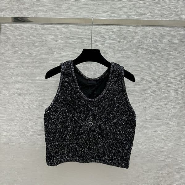Sexy Tank Tops For Women High Street Chic Cropped Sleeveless Tops Designer Nightclub Black Camisole Tops
