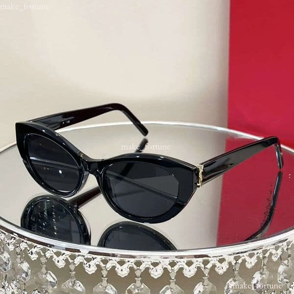 Yslly Sainty Laurenty Designer Sunglasses Womens Fashion Lunette De Soleil Luxe Classic Cat Eye Sun Glasses Plank Frame 88D