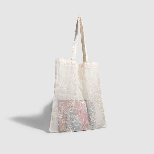 French Style Hollow Embroidery Single Shoulder Bag for Women Large Capacity Commuter Tote Bag Gentle Fairy Lace Handbag Trendy Q260407