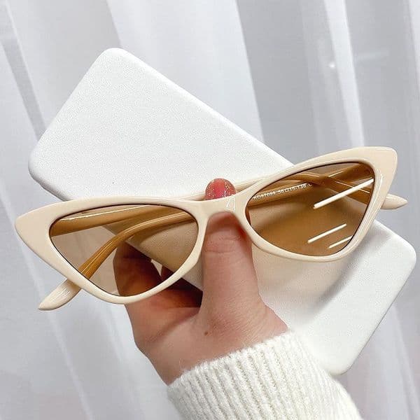 Free Shipping High Value 2026 New Cat Eye Sunglasses For Women Retro Fashion UV400 Protection Trendy Narrow Frame Shades Multiple Colors
