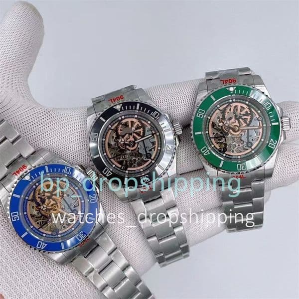 Designer Men's Watch 40mm Automatic Movement Mechanical U1 Factory 904L Stainless Steel Strap Sapphire Glass Business Hollow Out Luxury Mans Watches