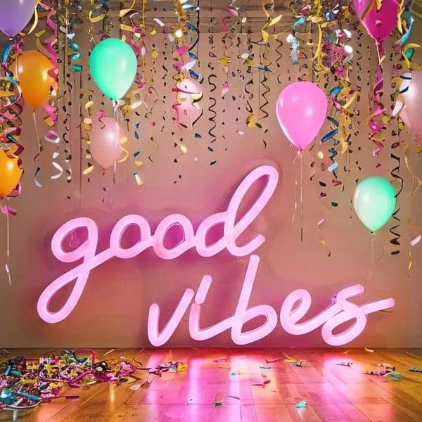 Chi-buy LED Neon Good Vibes USB Powered Neon Signs Decor Lamp Signs Birthday Gift Wall Art For Bedroom Room Bar Shop Z260407