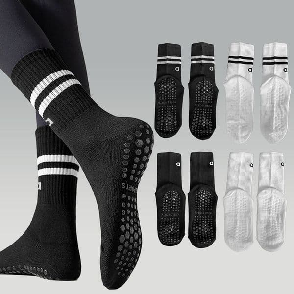 2026 new pilates nonslip yoga cotton breathable womens midtube plus thick terry fashion gym sports body mechanics short socks free shipping