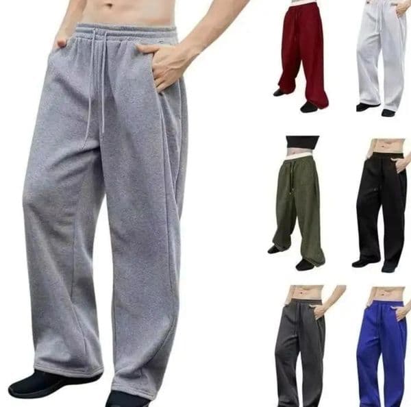 Designer pants Men's Pants Y2k Harajuku Wide Leg Sweatpants Women Streetwear Baggy Oversize Gray Sports High Waist Drawstring Casual Joggers Trousers