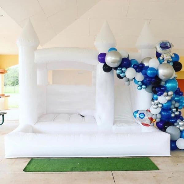 Free delivery PVC jumper Inflatable Wedding White Bounce combo Castle With slide and ball pit Jumping Bed Bouncy castle pink bouncer House moonwalk for fun toys