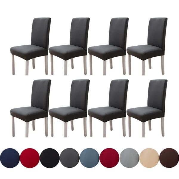 Milk Silk Solid Color Chair Covers For Living Room Wedding Dining Banquet Office Elastic Chair Slipcovers Protector Home Decor 260402