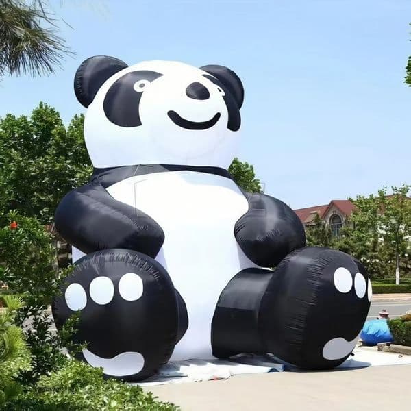 Free Shipping Eco-Friendly Inflatable Panda Toys with Portable Air Pump Ideal for Kids' Parties and Business Promotion