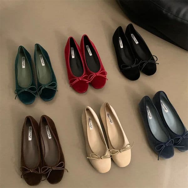 Bailamos Women Velvet Flats Fashion Round Toe Shallow Mary Jane Shoes Soft Casual Ballet Shoes Slingback Shoes Muje 260407