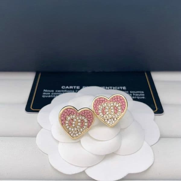 Love Heart Stud Earrings For Woman Girls Designer Earrings Black White Birthday Jewelry Gifts