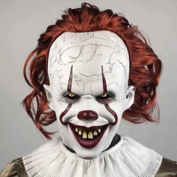 Designer Creepy Pennywise Joker Mask Cosplay Horror Evil Demon Clown gift set Killers Latex Helmet Halloween Carnival Party Costume Props Gifts Decoration 02