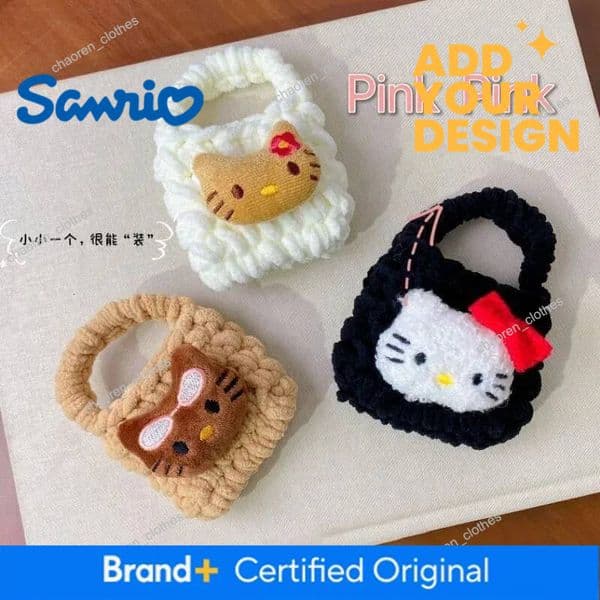 Designer Sanrio Anime Headphone Bag Hello Kitty Cartoon Hawaii Anti-Fall Protective Case Mini Change Storage Bag Cute Girly Heart Gift Luxury Goods