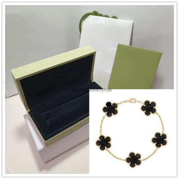 Designer Vann cleef 18K Gold Plated Classic Charm Bracelet Four leaf Clover Designers Elegant Mother of Pearl Bracelets with original retail box set