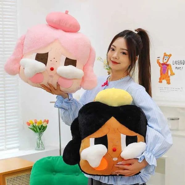 Kawaii Plush Crying Baby Girl Stuffed Doll Kids Birthday Gift Cute Decor Cushion For Sofa Bed Car Babypets