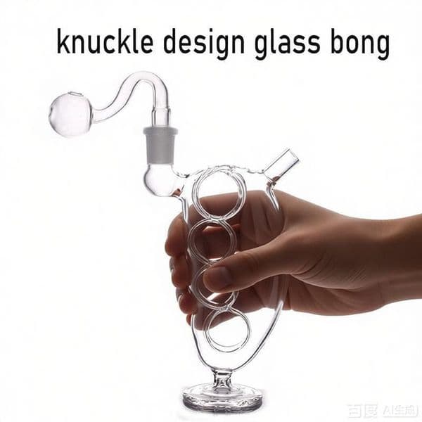 Wholesale Creative Travel Clear Thick Heady Glass oil burner bong Hookah Pipes Desktop Stand Finger Bubbler Smoking water Tobacco bong 14mm Male banger Bowl