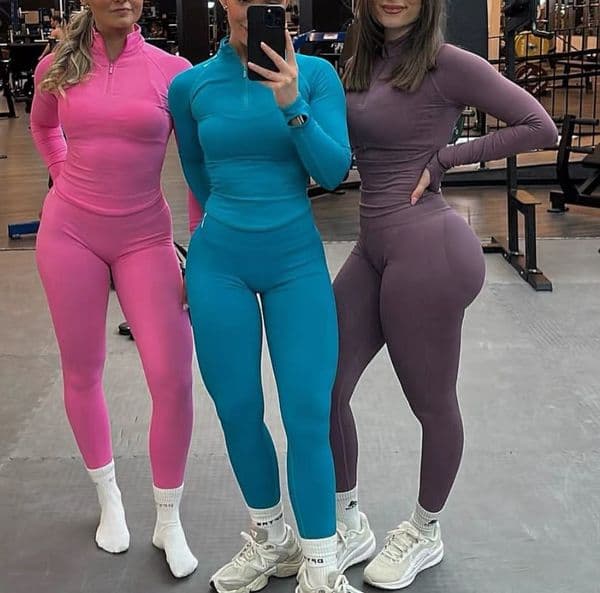 yoga oufits Half Zip Jacket impact leggings Pants Sports Set Slim Fit Sportswear Tracksuit for Fitness Gym Workout Jogging Running Outdoor Sports Daily Activities