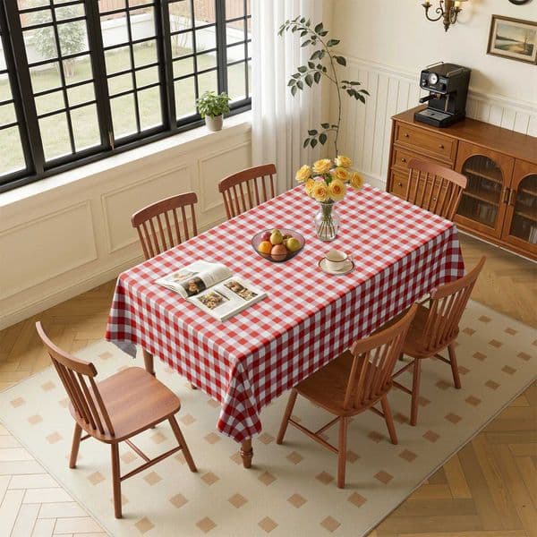 300x150cm Rectangle Checkered Tablecloth Outdoor Waterproof Plaid Table Cloth for Outdoor Camping Picnic PatioZ260407