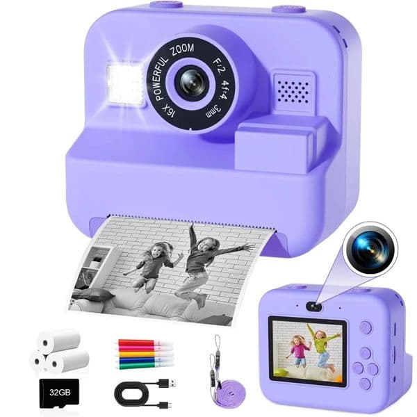 Educational Thermal Instant Print Camera With 32G Card 1080P Children Mini Digital Video Camera for Kids Learning Development 260403