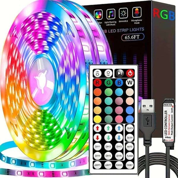 Strip Lights with 44 Key Remote Control 1m 5m 10m 20m RGB Tape Led Wall Room for Home Bedroom Party Decor TV Backlight 26Y0331