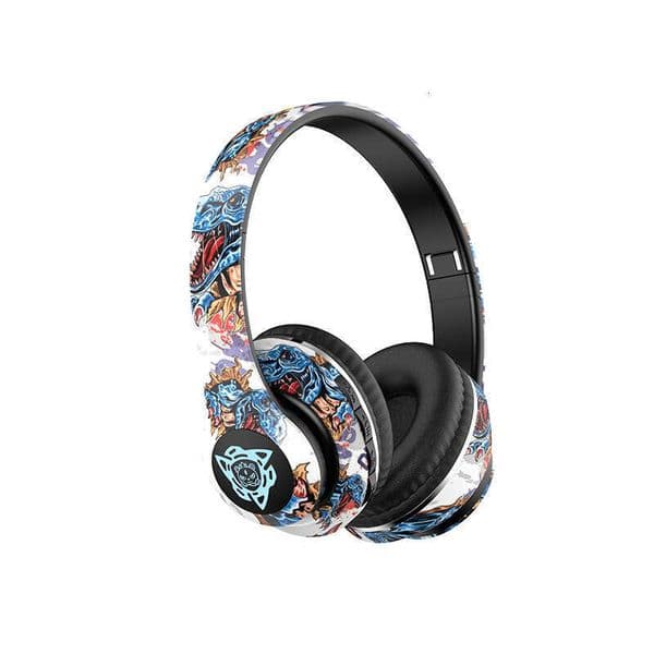Hot-Selling Graffiti Head-Mounted Bluetooth Luminous National Trend Wireless Sports Gaming Headset Suitable For Mobile Phones