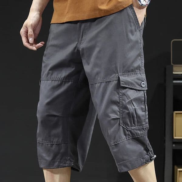 Mens Cargo Shorts Casual Half Pants Elastic Waist Summer Camo Shorts Sports Running Hiking Multiple Pockets Male Knee Pants 260407BJ