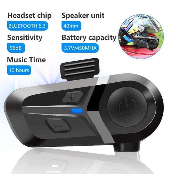 Bluetooth 5 3 Wireless Headset Hands Free Call Phone Motorcycle Waterproof Earphone Music Player Moto Helmet