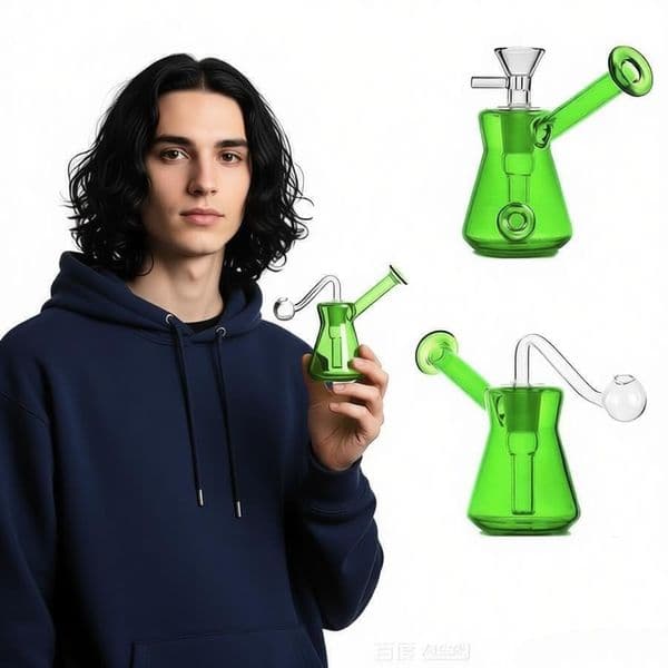 Portable colorful 14mm female Water Bongs Pipes bubbler Hookahs Travel mini Glass Water tobacco Bong With glass oil banger or tobacco dry herb smoking bowl