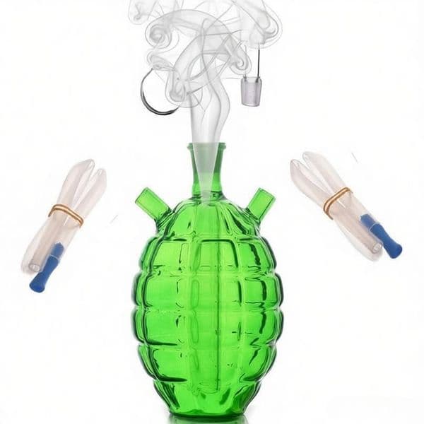 Travel Mini Green Colorful Mini Glass oil burner Bongs 10mm Female With Glass oil banger Bowl small Bubbler Bong Water Pipes with 2pc use silicone hose