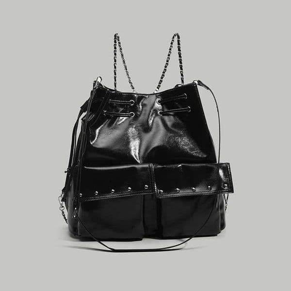 Korean Fashion High-End Chain Backpack for Women Small Niche Multi-Functional Large Capacity Tote Bag Single Shoulder Crossbody Bag Q260407