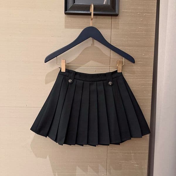 Designer Y2K Mini Skirt Women Sexy High Waist Slim Pleated Skirt Black Elegant Versatile Youthful Skirt